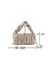 Bow Decor Fuzzy Chain Ruched Bag