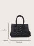 Metallic Crocodile Embossed Square Bag