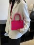 Neon Pink Stitch Detail Square Bag