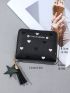 Tassel Decor Heart Graphic Small Wallet