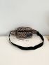 Mini Leopard Pattern Letter Patch Decor Fanny Pack