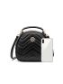 Chevron Detail Twist Lock Satchel Bag