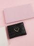 Crocodile Embossed Heart Decor Small Wallet