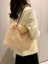 Minimalist Chain Fluffy Shoulder Tote Bag