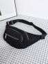 Women Nylon 4 Pockets Waterproof Waist Packs Fashion Wear Resistant Black Fanny Pack Messenger Bag