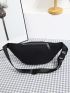 Women Nylon 4 Pockets Waterproof Waist Packs Fashion Wear Resistant Black Fanny Pack Messenger Bag