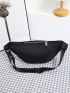 Women Nylon 4 Pockets Waterproof Waist Packs Fashion Wear Resistant Black Fanny Pack Messenger Bag