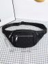 Women Nylon 4 Pockets Waterproof Waist Packs Fashion Wear Resistant Black Fanny Pack Messenger Bag