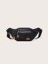 Letter Patch Detail Waist Bag