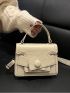 Mini Crocodile Embossed Flap Square Bag