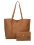 Litchi Embossed Shoulder Tote Bag With Purse, Mothers Day Gift For Mom, Best Work Bag For Women