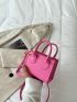 Mini Neon Pink Double Handle Square Bag