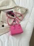 Mini Neon Pink Double Handle Square Bag