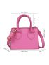 Mini Neon Pink Double Handle Square Bag