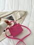 Mini Neon Pink Double Handle Square Bag