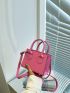 Mini Neon Pink Double Handle Square Bag