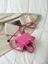 Mini Neon Pink Double Handle Square Bag