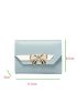 Bow Decor Snap Button Small Wallet