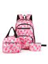 3pcs Colorblock Functional Backpack Set