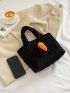 Quilted Carrot Decor Double Handle Square Bag