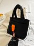 Quilted Carrot Decor Double Handle Square Bag