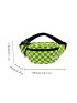 Checkered Pattern Patch Detail Waist Bag