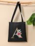 Letter & Flower Graphic Shopper Bag