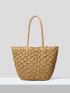 VCAY Scallop Trim Straw Bag