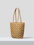 VCAY Scallop Trim Straw Bag