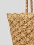 VCAY Scallop Trim Straw Bag