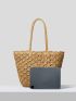 VCAY Scallop Trim Straw Bag