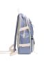 5pcs Two Tone Release Buckle Decor Functional Backpack Set