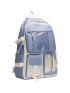 5pcs Two Tone Release Buckle Decor Functional Backpack Set