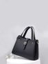 Litchi Embossed Magnetic Buckle Square Bag