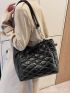 Quilted Chain Decor Shoulder Tote Bag