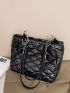 Quilted Chain Decor Shoulder Tote Bag