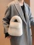 Minimalist Flap Chain Fuzzy Square Bag