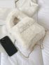 Minimalist Flap Chain Fuzzy Square Bag