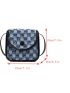 Mini Plaid Pattern Raw Trim Denim Flap Square Bag