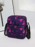 3pcs Geometric Print Letter Patch Decor Functional Backpack Set