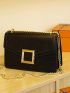 Letter Embossed Flap Square Bag