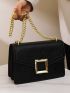 Letter Embossed Flap Square Bag