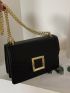 Letter Embossed Flap Square Bag