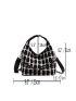 Plaid Pattern Chain Decor Hobo Bag