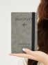 Airplane & Letter Embossed Passport Case