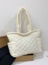 Quilted Detail Shoulder Tote Bag