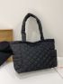 Quilted Detail Shoulder Tote Bag