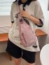 Mini Letter Patch & Release Buckle Decor Sling Bag