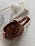 Mini Buckle Decor Flap Saddle Bag