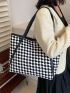 Geometric Pattern Shoulder Tote Bag